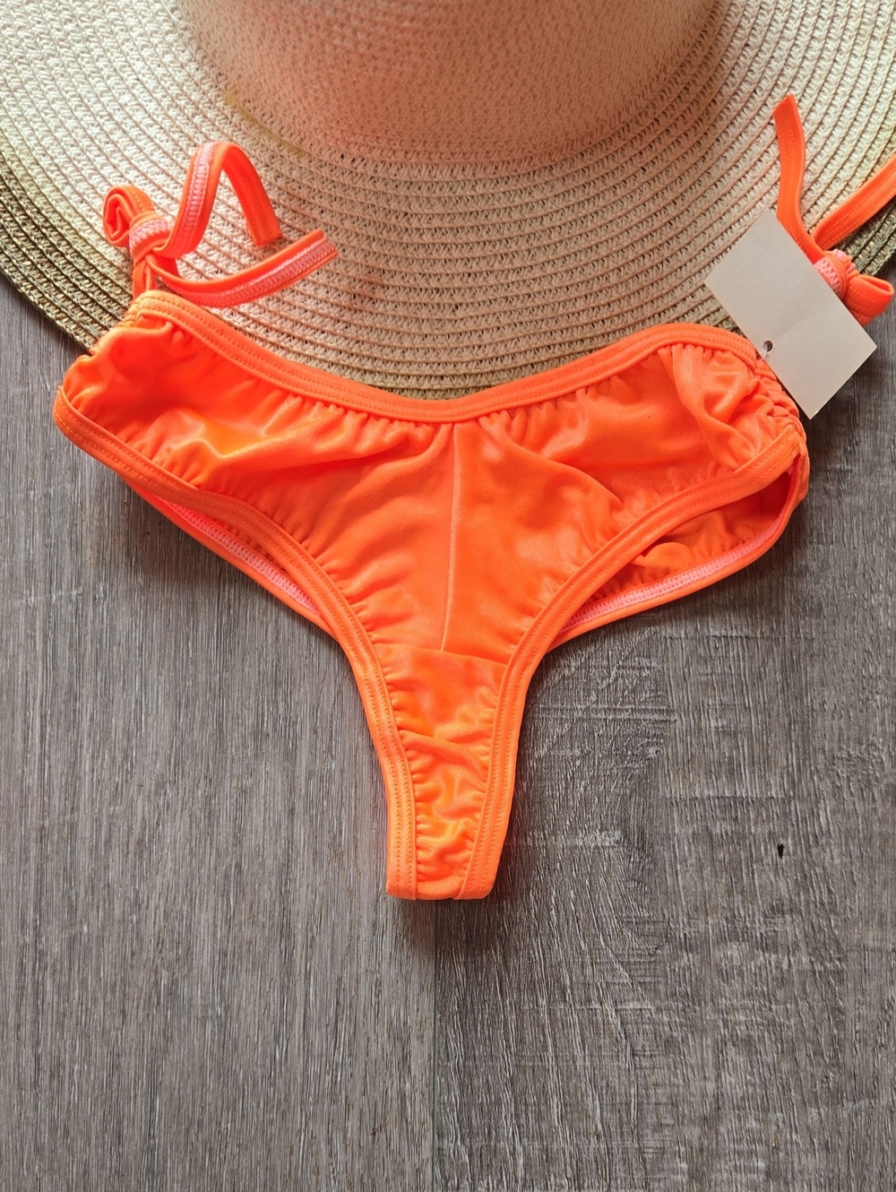 NWT Women’s Neon Orange Bikini Thong. Xs